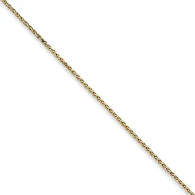 0.8mm 14k Yellow Gold Diamond Cut Round Wheat Chain Necklace