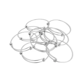 10 Pack - 75mm Stainless Steel Expandable Bangle Bracelet / BRJ9032