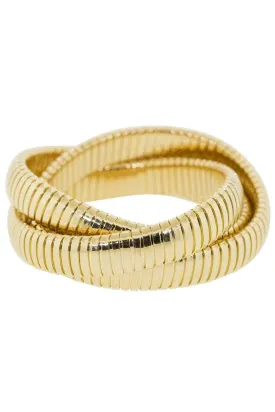 12MM Yellow Gold Three Band Rolling Bracelets