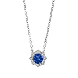 14k Sapphire and Diamond Pendant