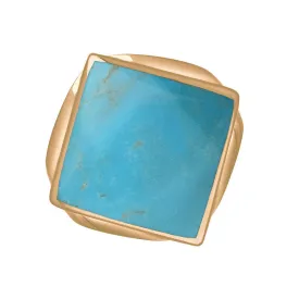 18ct Rose Gold Turquoise Queen's Jubilee Hallmark Small Rhombus Ring