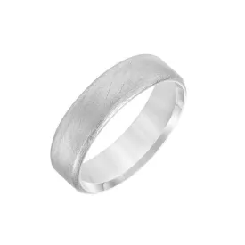 6MM Flat Wedding Band with Crystalline Finish