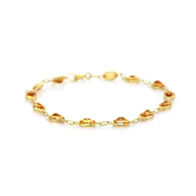 9ct Yellow Gold Bezel Set Citrine Bracelet