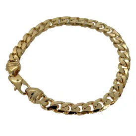 9ct Yellow Gold Curb Cuban Gents Bracelet 8.5 Inch .375