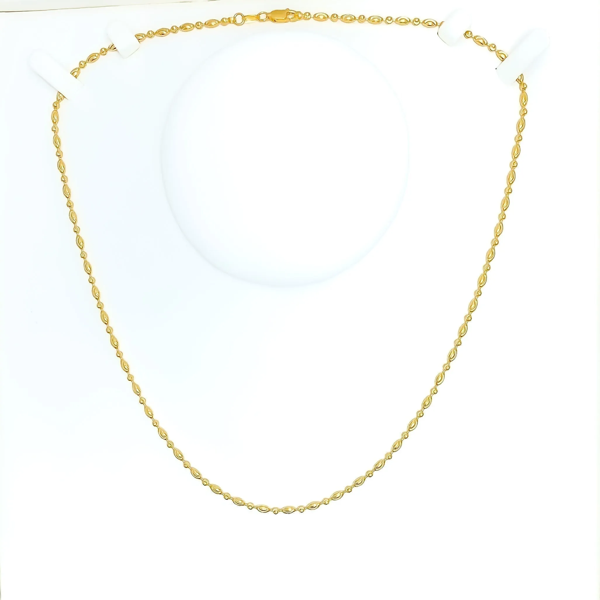 Alternating Wavy 22k Gold Chain - 22"