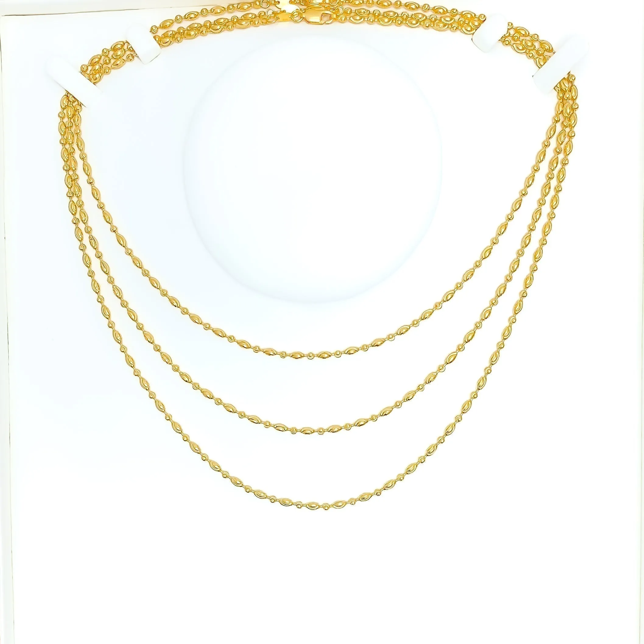 Alternating Wavy 22k Gold Chain - 22"