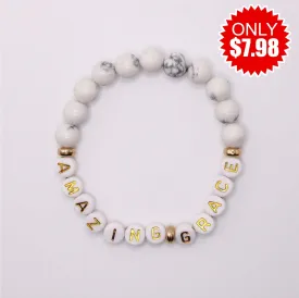 AMAZING GRACE Bead & Stone Bracelet - 7.98