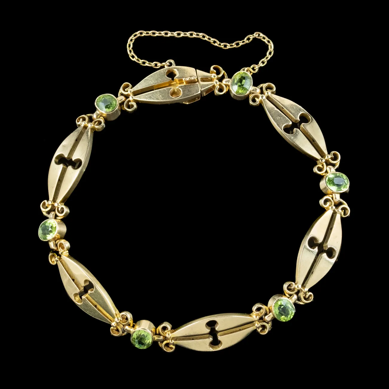 Antique Victorian Peridot Bracelet 9ct Gold