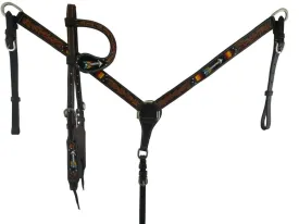 Argentina Leather Beaded Arrow 4 Piece Headstall Set