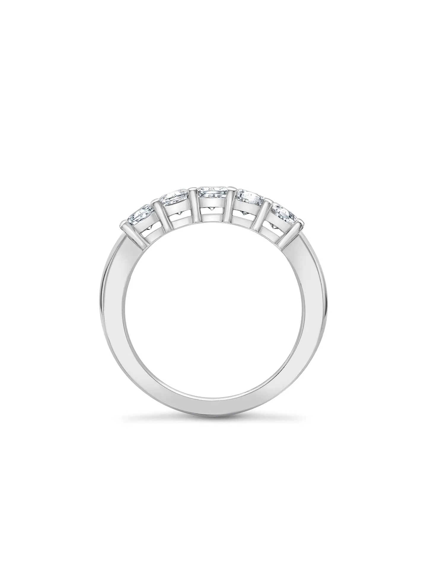 Ashoka Five Stone Half Eternity Diamond Ring