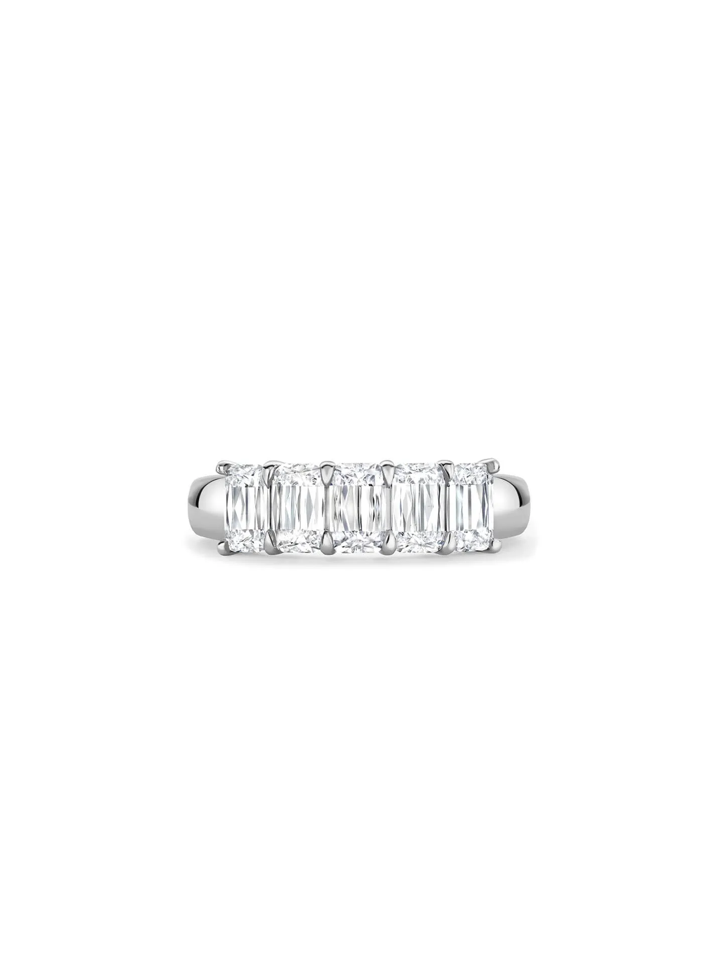 Ashoka Five Stone Half Eternity Diamond Ring