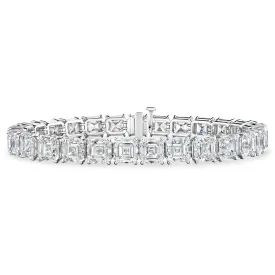 Asscher Cut Diamond Tennis Bracelet, 40.5 CT