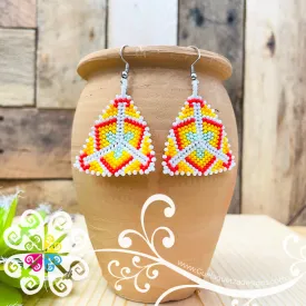 Beaded Triangular Earrings