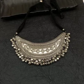 Bhavi Jewel Oxidised Plated Ghungroo Beaded Necklace