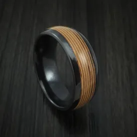 Black Zirconium Guitar String Men's Ring Custom Made Band