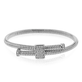 Cable Bangle in 18k Gold with Diamonds