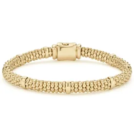 Caviar Gold 18K Gold Station Caviar Bracelet | 6mm