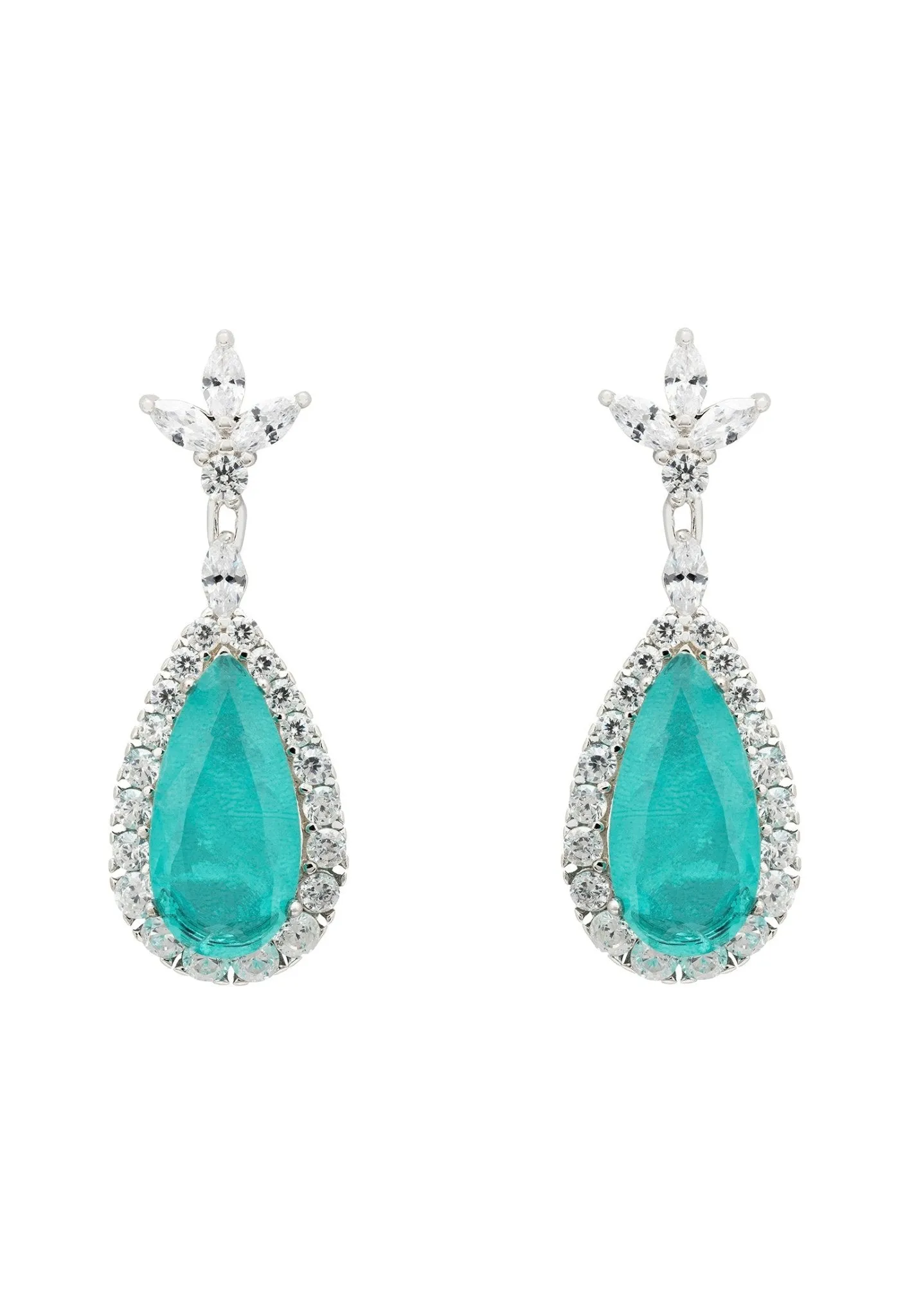 Colette Paraiba Tourmaline Teardrop Earrings Silver