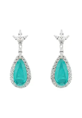 Colette Paraiba Tourmaline Teardrop Earrings Silver