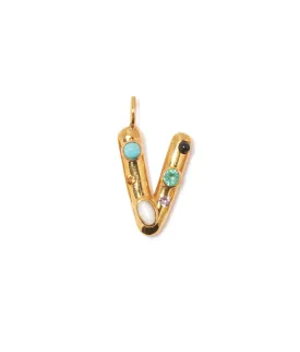 Confetti Letter “V” Charm