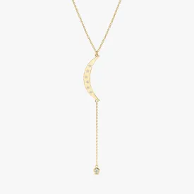 Crescent Diamond Lariat Necklace, Tarja