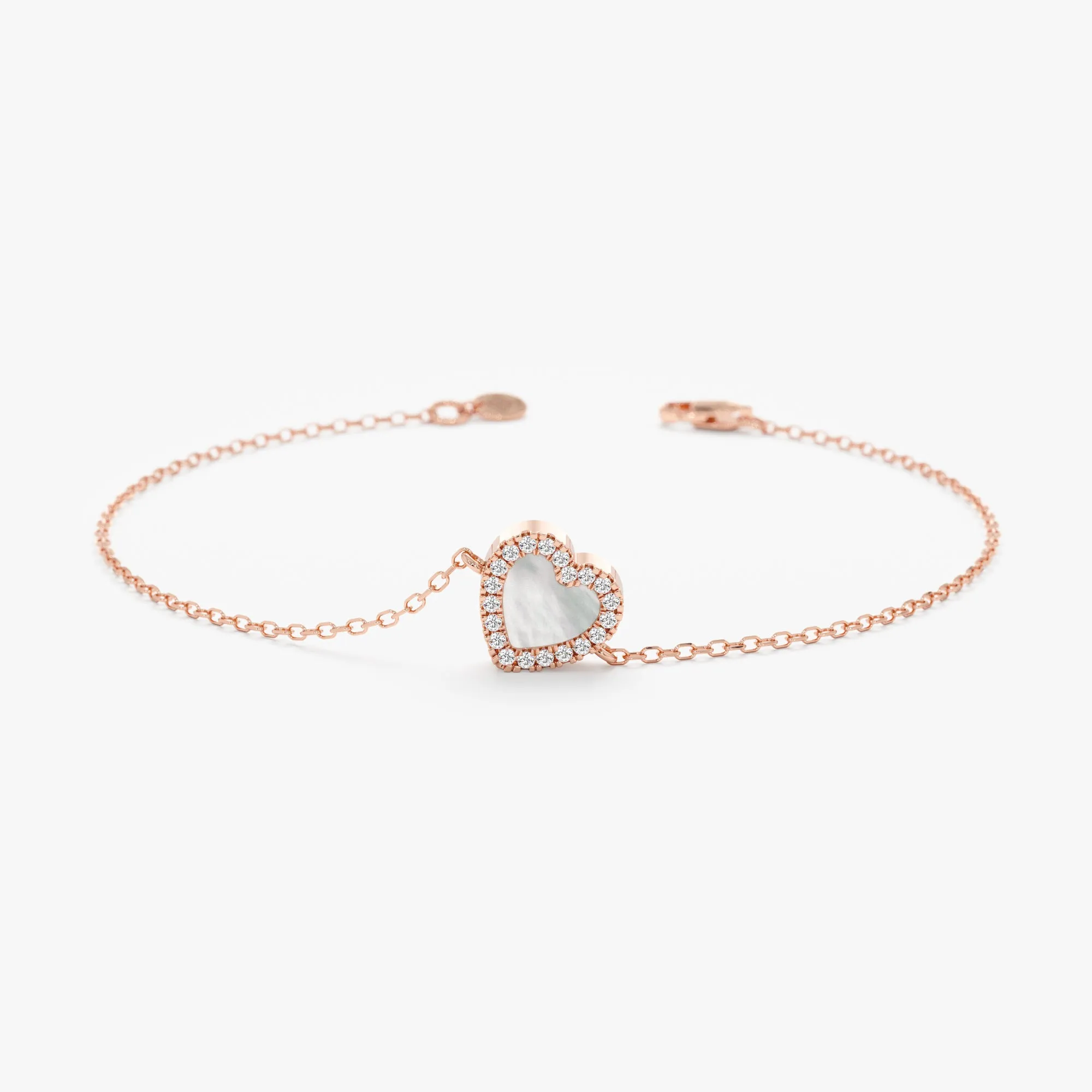 Dainty Pearl Heart Bracelet, Zhuri