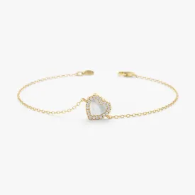 Dainty Pearl Heart Bracelet, Zhuri