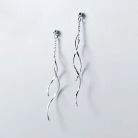 Dangling Swirls Chain Earrings