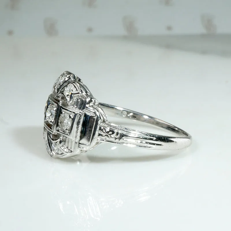 Darling Diamond & White Gold Deco Ring