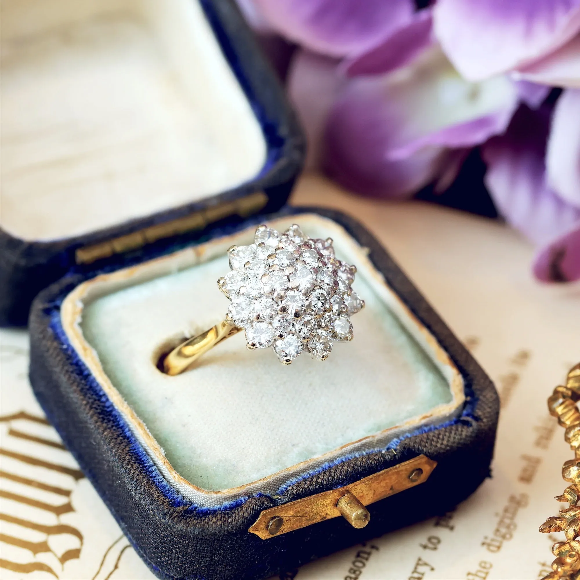 Dizzying Vintage Diamond Glitterball Cluster Cocktail Ring