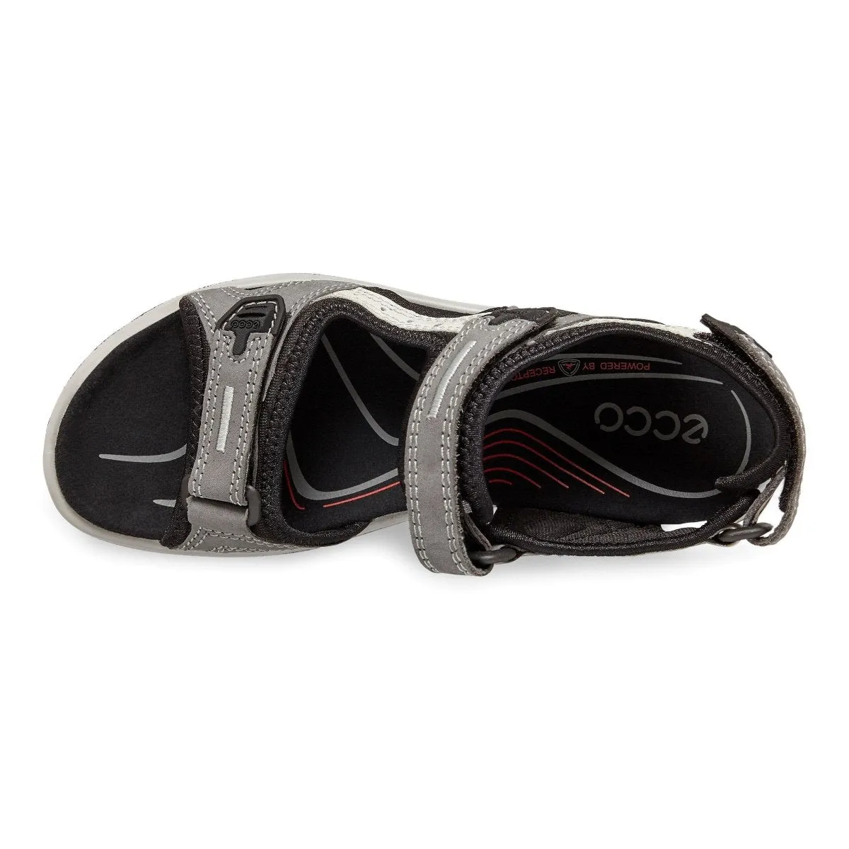 ECCO Womens Yucatan Sandal in Road Titanium Leather, Style 069563