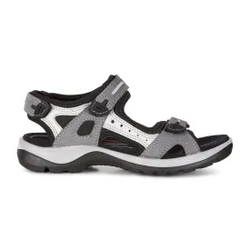 ECCO Womens Yucatan Sandal in Road Titanium Leather, Style 069563