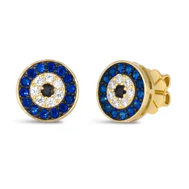 Evil Eye Sapphire Earrings