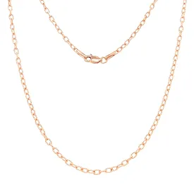 Fancy Rolo Chain 2.3mm with 18in of Length in 14K Rose Gold