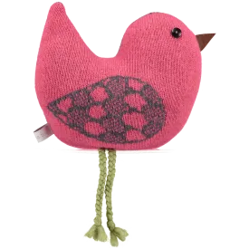 Large Knitted Feather Pink Chick With Lavender