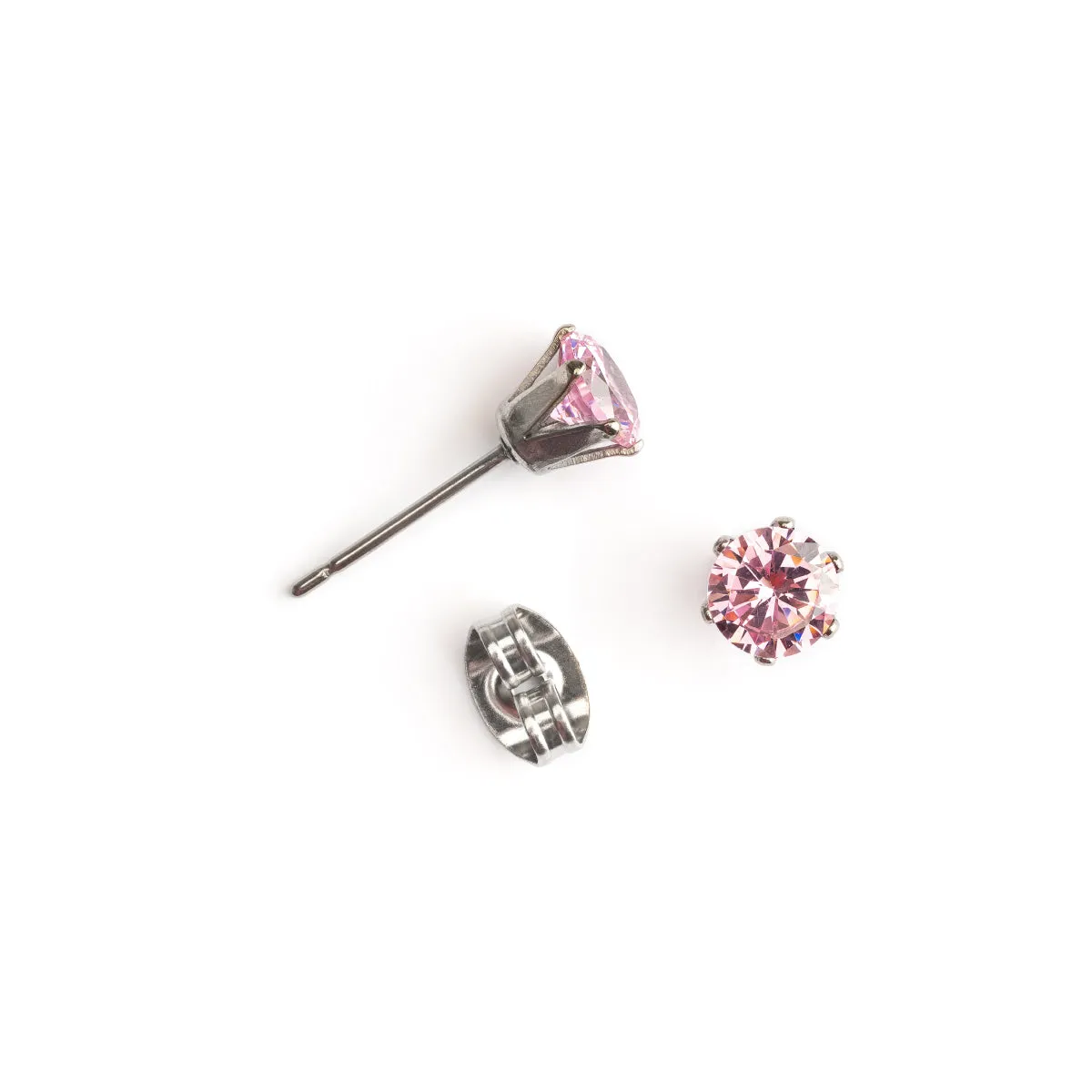 Light Pink Titanium Stud Earrings