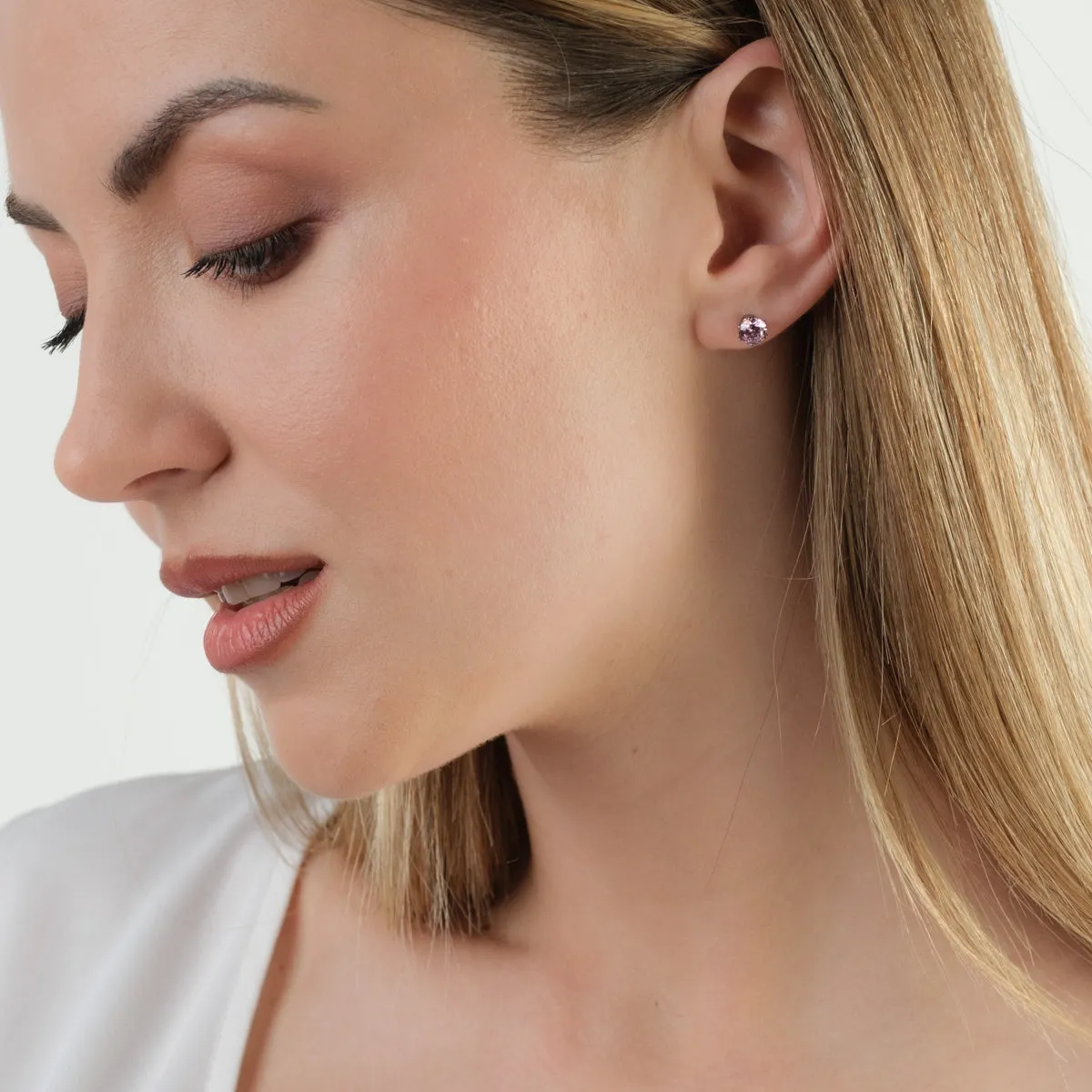 Light Pink Titanium Stud Earrings