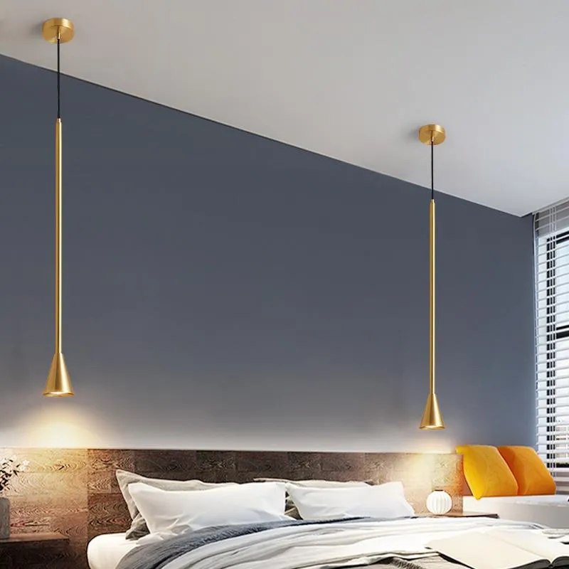 Luxury Copper Bedside Chandelier Nordic Minimalist Light