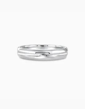 LVC Purete Blessed Wedding Band with Dual Finish in Platinum