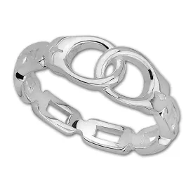 NEW: Handcuff Silver Ring - Unbreakable Love