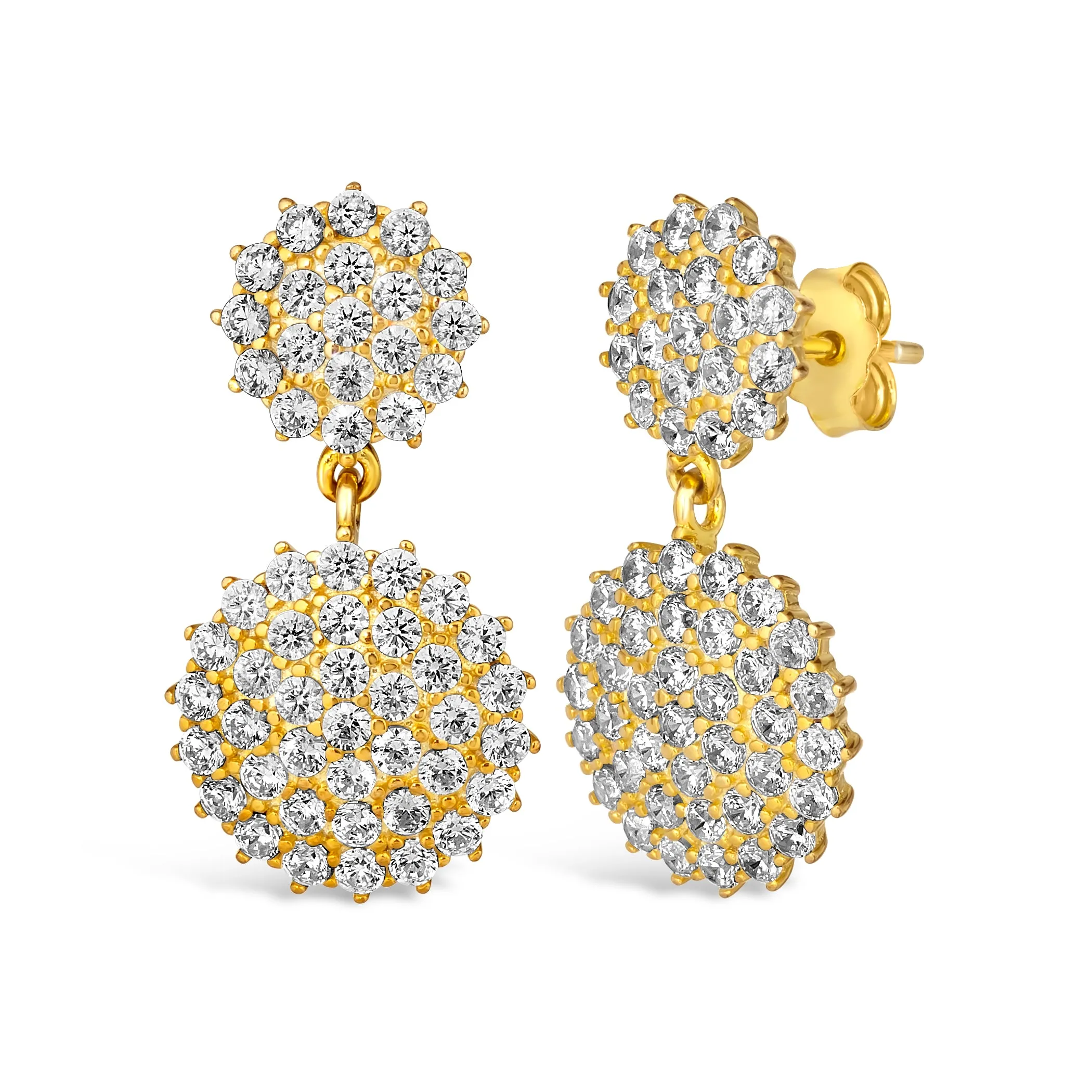 Olivia 47 White Diamond Pave Round Earrings