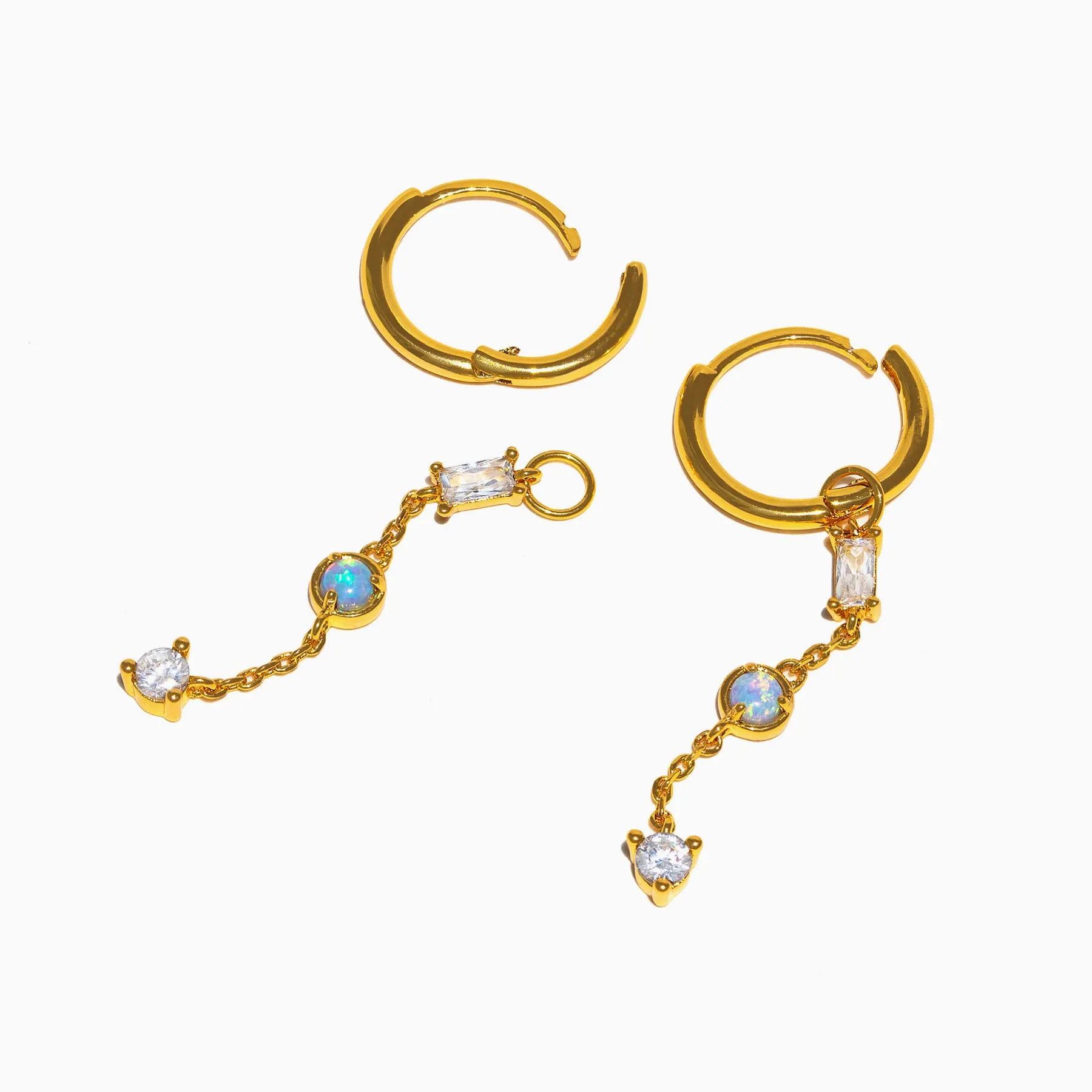 Opal Drop Interchangeable Hoops