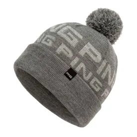 Ping Logo Bobble II Golf Knit Hat - Grey Marl/Silver Marl