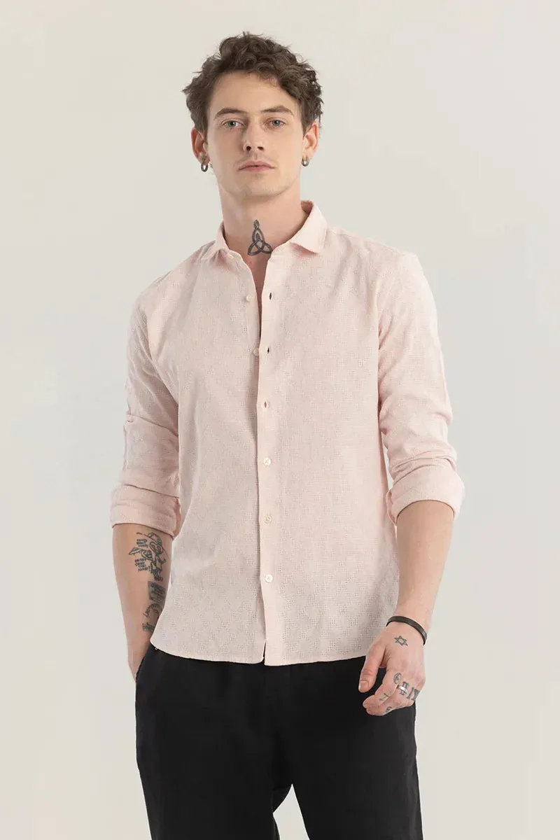 Pink Self Design Shirt