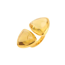 Ring - Double Honey Quartz Cabochon