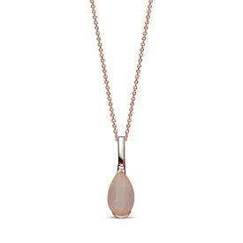 Rose Gold Rose Quartz Teardrop Pendant