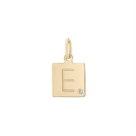 Scrabble Tile Initial Charm with Diamond