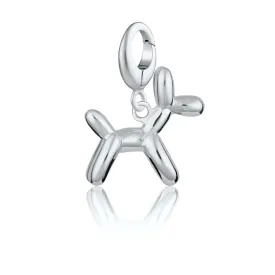 Silver Balloon Dog Charm