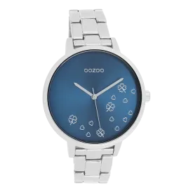 Silver coloured OOZOO watch with silver coloured stainless steel bracelet - C11121