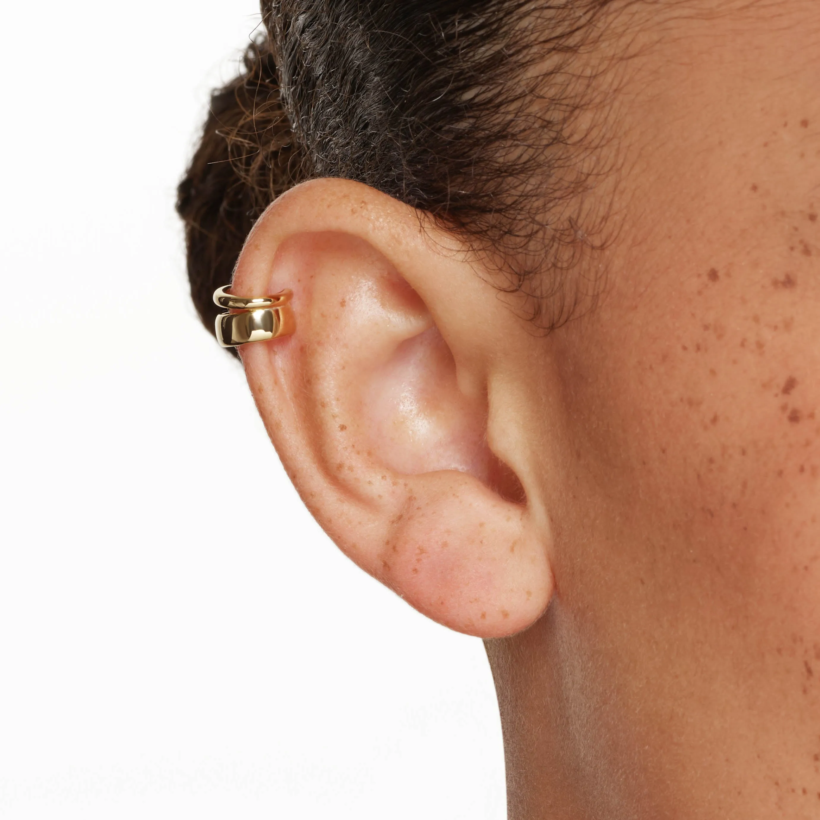 Split Band Single Ear Cuff in Gold